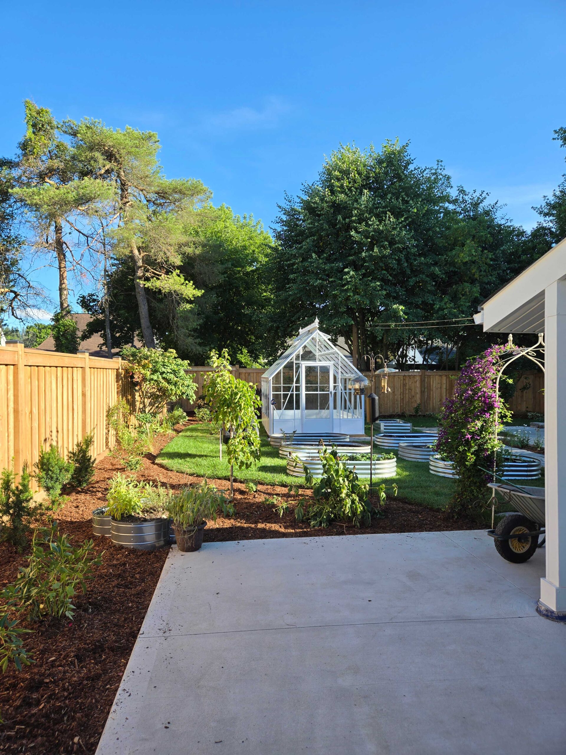 patio, plants , greenhouse, planters